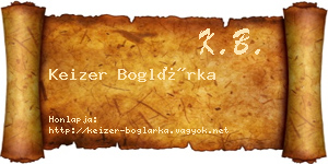 Keizer Boglárka névjegykártya